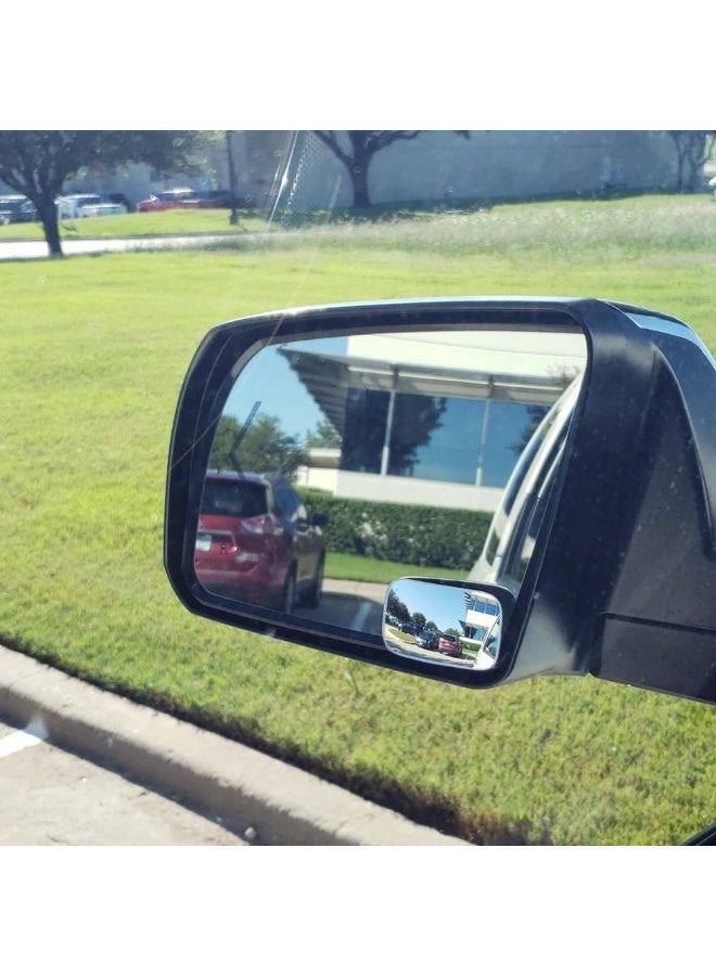 Blind Spot Mirror Rectangular, HD Glass Frameless Stick on Adjustabe Convex Wide Angle Rear View Blind Spot Car Mirror for Car Blind Spot, Pack of 4 - Image 4